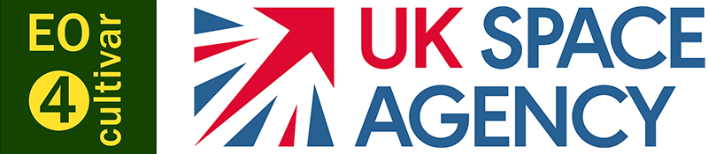 Logos of EO4Cultivar and the UK Space Agency