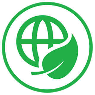 Icon for the 'Respond to the global biodiversity crisis' strategic priority of a green leaf in front of a green globe