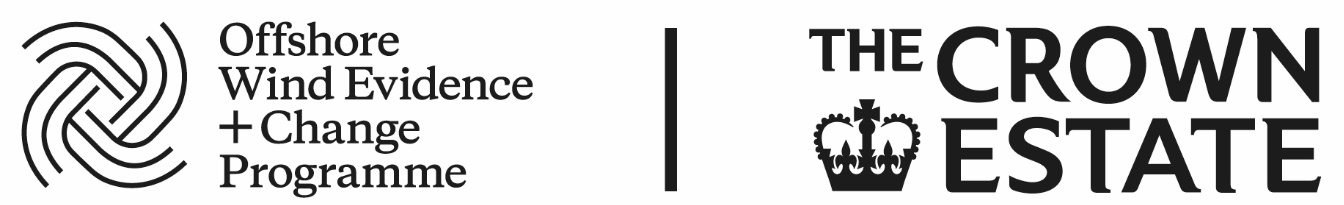 Logos of the Offshore Wind Evidence and Change Programme and The Crown Estate