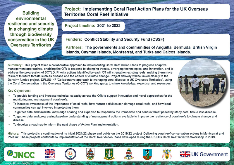 Image of the summary leaflet for the CSSF project: Implementing Coral Reef Action Plans