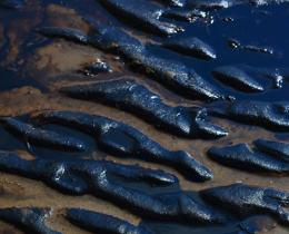 Oil on sandy beach